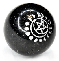 50mm Tourmaline Pentagram &amp; Moon Sphere - £30.99 GBP