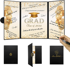 Black Gold Graduation Party Decorations, Class of 2024 Congratulations Graduates - £21.58 GBP