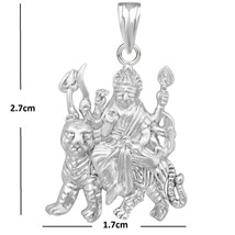 925 Sterling Silver Pendent Goddess Sherawali Ambe Maa Devi Locket - £37.35 GBP