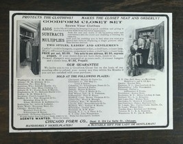 Vintage 1902 Goodform Closet Set Chicago Form Company Original Ad 1021 - $6.64