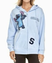 Disney Stitch Women’s Blue Full Zip Sweatshirt Hoodie~Chenille Patches  2XL - $49.01