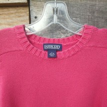 Vintage Lands End &quot;Made in Japan&quot;Cotton Sweater Sz LARGE 14-16 Fushia Dark Pink - £199.05 GBP