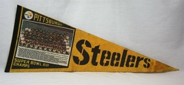  VINTAGE Pittsburgh Steelers Super Bowl XIII Team Photo Pennant - £77.43 GBP