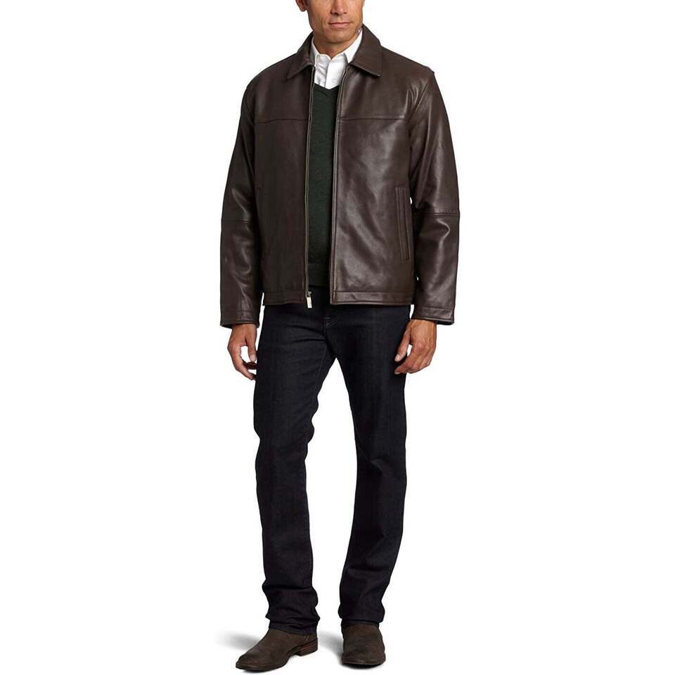 Primary image for Perry Ellis Men's Zip Front Big N Tall Leather Jacket
