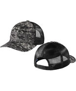 Digital Camo Mesh Mid and Back Paneled Structured Cap SnapBack Hat NEW! - £10.81 GBP
