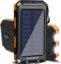 Solar Charger: 20000Mah Solar Power Bank, Waterproof And, And Orange Color. - £26.96 GBP