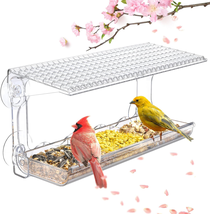 Window Bird Feeder for Outdoors, Clear Bird Feeders Window Mounted with ... - $18.60