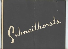 Schneithorsts Dinner Menu St Louis Missouri 1960 Closed in 2019 - £60.59 GBP