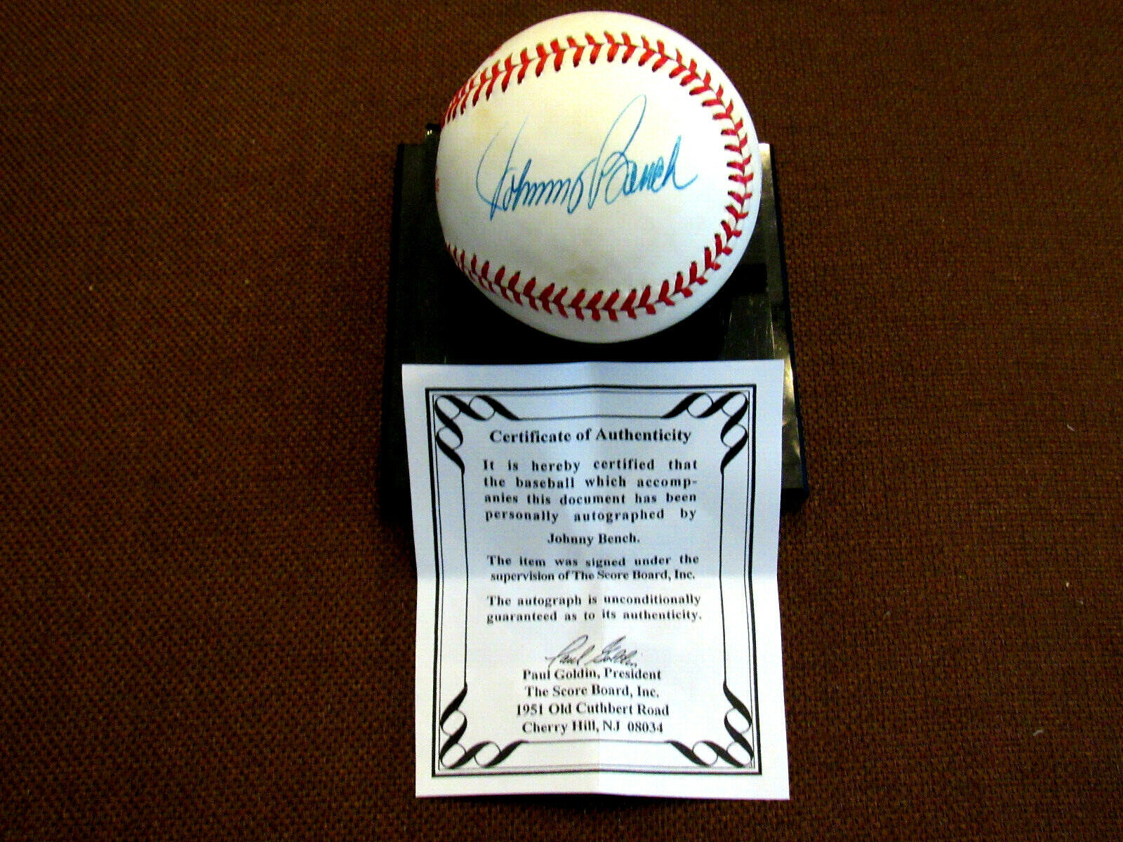 JOHNNY BENCH CINCINATTI REDS HOF SIGNED AUTO VTG 1989 A/S BASEBALL SB GO... - $247.49