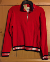 Vintage Original Arizona Jean Company Womens L 1/4 Zip Sweater USA Red w... - £23.19 GBP