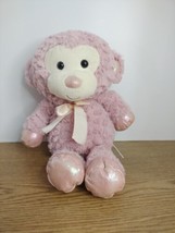 Kellytoy Animal Pals Pink Monkey Texture Plush Stuffed Animal Toy 14&quot; - £11.50 GBP