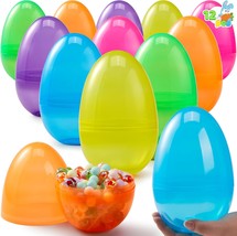 12 Pieces 7&quot; Jumbo Plastic Clear Easter Eggs Bright Assorted Colors for ... - £40.92 GBP