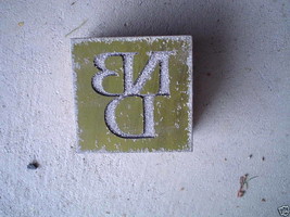 Vintage Wood &amp; Metal Printers Block Letters NBD Company Logo - £13.23 GBP