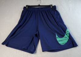 Nike Dri Fit Shorts Mens Large Blue 100% Polyester Logo Pull On Elastic ... - £9.53 GBP