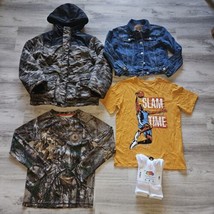 Boys Clothes Lot Size 10-12 Levis Jacket Camo Puffer Carhartt Shirt Sock 8pk 5pc - $37.42