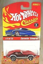 Hot Wheels Classics Series 1 17/25 CORVETTE STINGRAY Red w/GDYR Chrome 5 Sp - $9.00