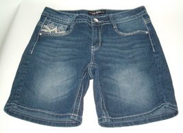 Southpole Womens Jrs Jean Shorts Embroidery thick stitch embellished 9 Y2K Vtg - £11.68 GBP