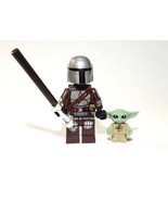 MZ Mandalorian With Baby Yoda And Darksaber Star Wars Action Minifigures - $5.10