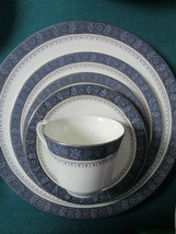 Sherbrooke Royal Doulton China Blue Silver Rim 7 /5 Pcs Bowl Creamer Sugar PICK1 - £43.79 GBP+