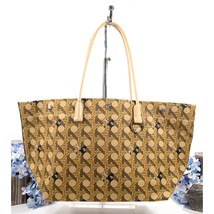 Tory Burch Tan Basketweave Canvas Leather Large Tote Bag NWT - $232.16