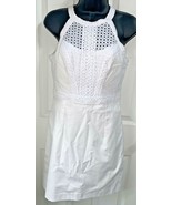 Lilly Pulitzer Women&#39;s Dress Sz 0 White Charlize Stretch Shift Embroider... - £43.51 GBP