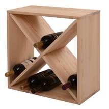 24 Bottle Solid Wood Stackable Modular Wine Rack - $2,728.32 MXN