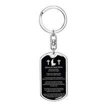Psalm 23 German Dog Tag Pendant Keychain Stainless Steel or 18k Gold - £42.77 GBP