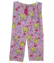 Warner Bros Tweety Bird womens vintage Pajama Bottom fleece sz L 11-13 p... - $37.61