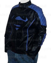 New Superman Man Of Steel Blue Black Real Skin Soft Leather Jacket Costume- 39 - £143.69 GBP+
