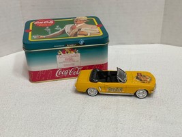 1998 Coca-Cola Collectible Solido Die-Cast 1964 1/2 Ford Mustang Yellow With Tin - £47.34 GBP