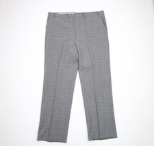 Vtg 70s Streetwear Mens 42x34 Wool Wide Leg Bell Bottoms Chino Pants Plaid USA - £79.09 GBP