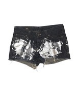 Dark Wash Jean Shorts Silver Paint Distressed Size 29 - $29.70