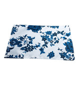 THIN LINEN FABRIC PLACEMAT11&quot; x 17&quot;, DARK BLUE FLOWERS-Home Collection - $8.79