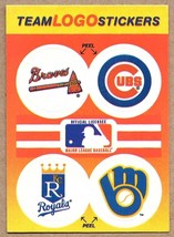 1991 Fleer Team Logo Stickers MLB: Atlanta Chicago Kansas City Milwaukee - £1.56 GBP