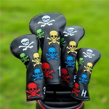 Golf Driver Fairway Wood 135H Hybrid Head Cover Rainbow Colorful Skulls - £9.34 GBP+