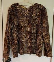 Womens Plus 2X Jones New York Sport Cougar Leopard Print Shirt Top Blouse - $18.81