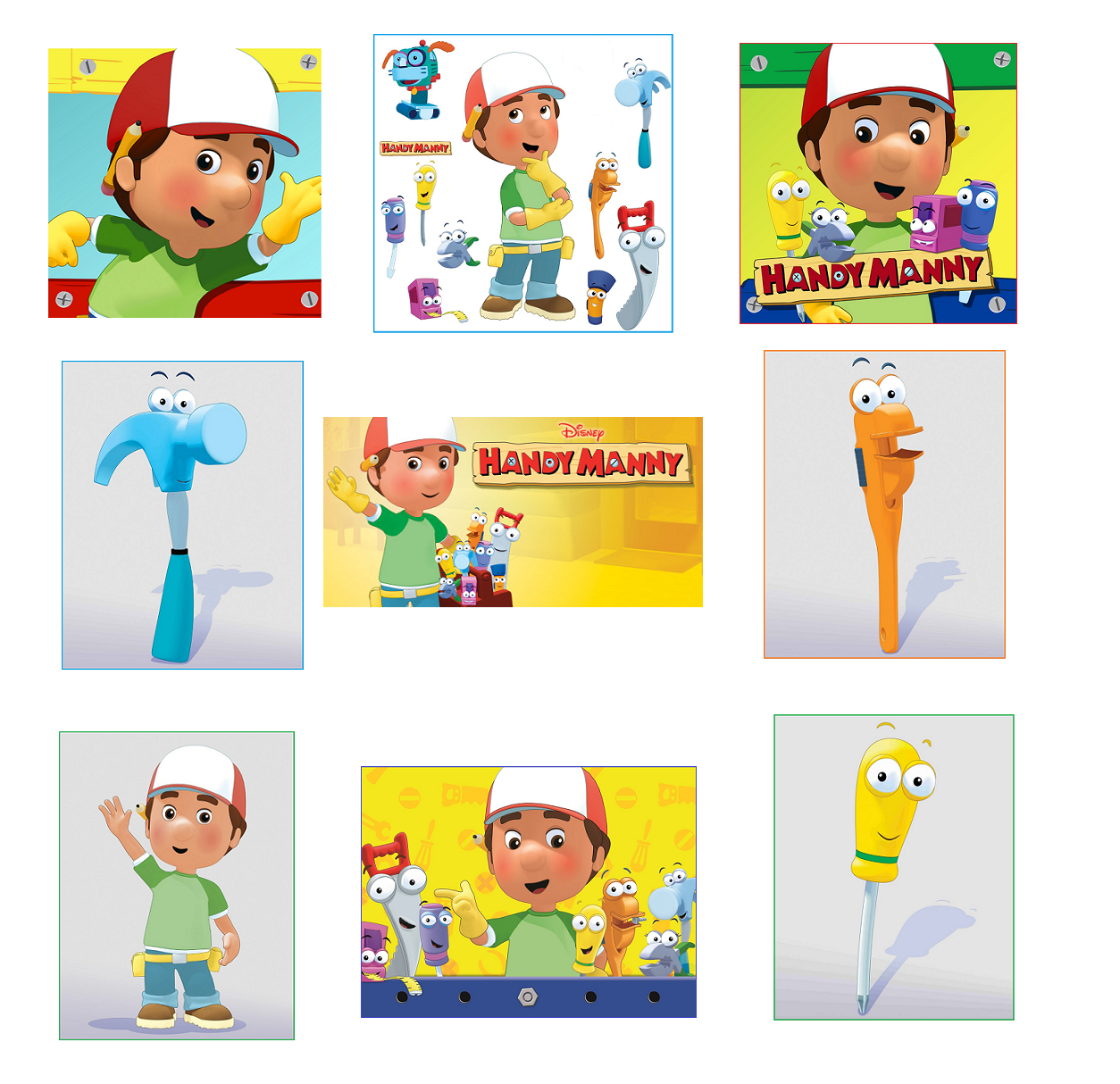 9 Handy Manny Stickers, Party Supplies, Decorations,Labels,Favors,Gifts,Birthday - $11.99