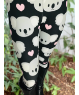 NEW Womens Exclusive Koala Bear Heart Leggings OS/TC Soft as Lularoe - $24.00