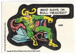 Marvel Comic Super Heroes Loki Sticker Card 1976 Topps White Back NEAR MINT EX - £111.98 GBP