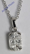 18k White Gold Princess Diamond Oval Shape Pendant (0.82 Ct G VS2 Clarity) - £1,061.30 GBP
