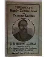 R.H. SHUMWAY SEEDSMAN vintage Handy Culture Book &amp; Canning Recipes 68-pg... - $20.35 CAD