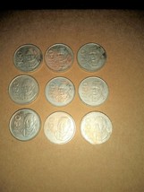 Lot of 9 Benito Juarez 50 Pesos Circulated Coins (3) 1985 (2) 1986 (4) 1987 - $19.99