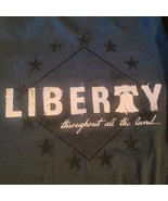 Grunt Style Blue Liberty Throughout All The Land American Flag Womens Me... - $12.85