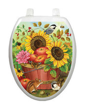 Toilet Tattoos Toilet  Lid  Decor Fall Basket Vinyl Removable  - £19.03 GBP