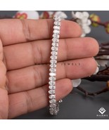Four Prong Oval Diamond Tennis Bracelet With Moissanite diamond in 925 S... - $8,424.70 MXN+
