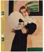 NORMA SHEARER - MGM STAR - IN ACTION Color Photo &amp; Facts &#39;30s Dixie Cup ... - $47.99 CAD