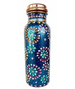 Pure Copper Hand Painted Bottle for Water Storage Capacity 500 ml Color ... - €31,54 EUR