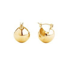 Women&#39;s 14k Yellow Gold Dipped Mini Wide Ball Hinged Hoop Fashion Earrings - £25.40 GBP