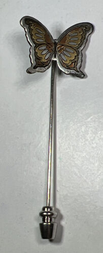 Vintage Reed And Barton Damascene Butterfly Stick Pin - $12.38