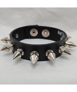 Vintage Hot Topic M/L Small Spike Wristband Genuine Leather 8.5&quot; - $21.77